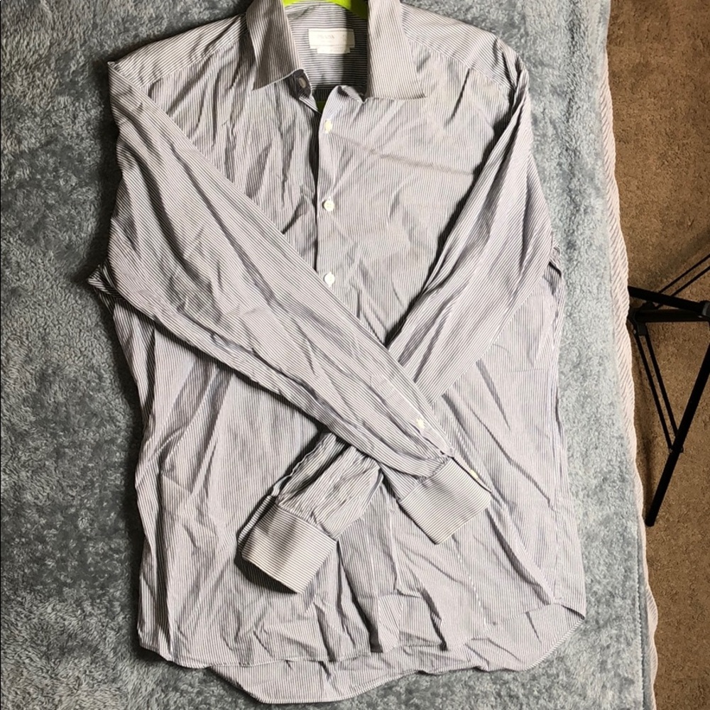 2019 Men’s Prada Stretch Satin Button Down